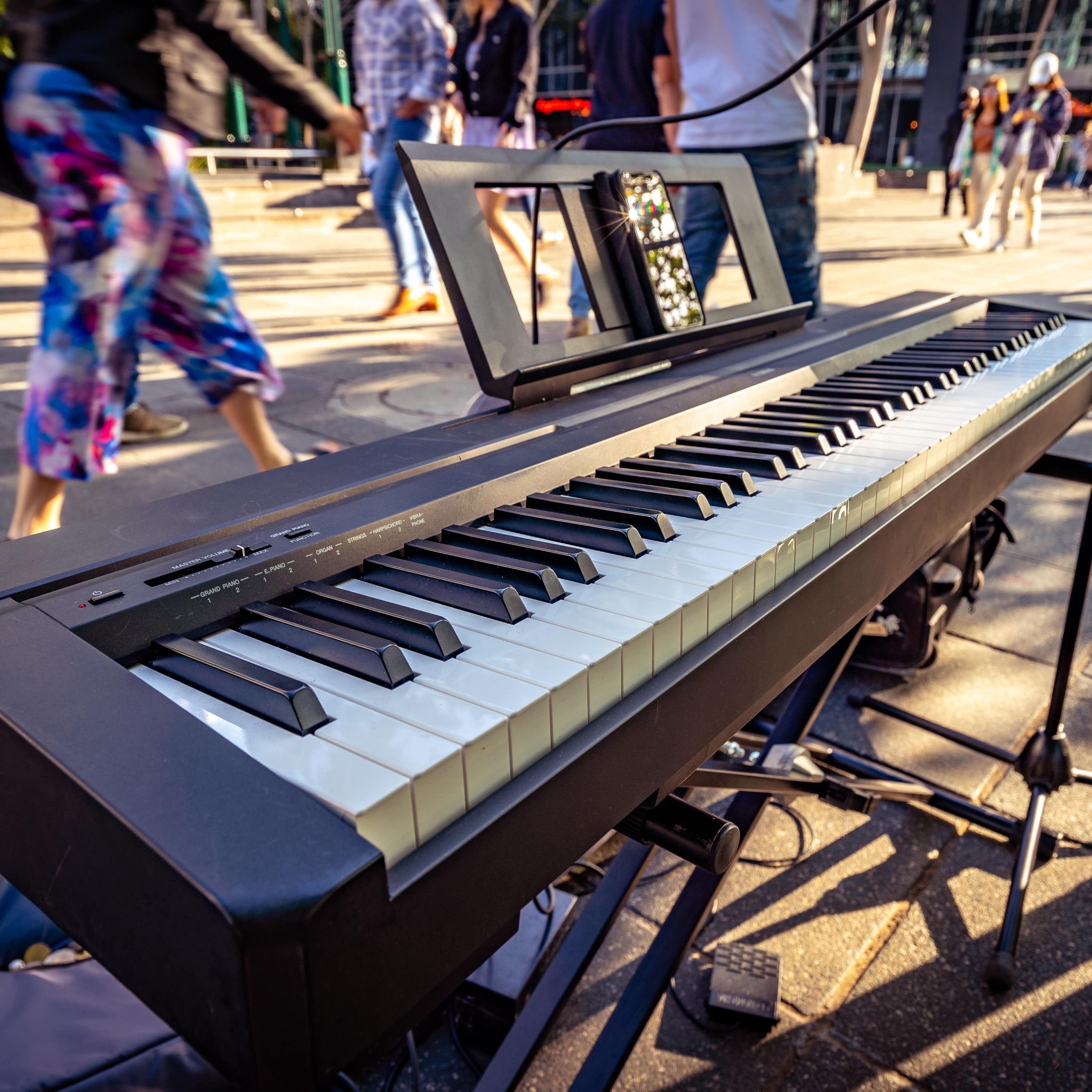 Street musician’s keyboard
