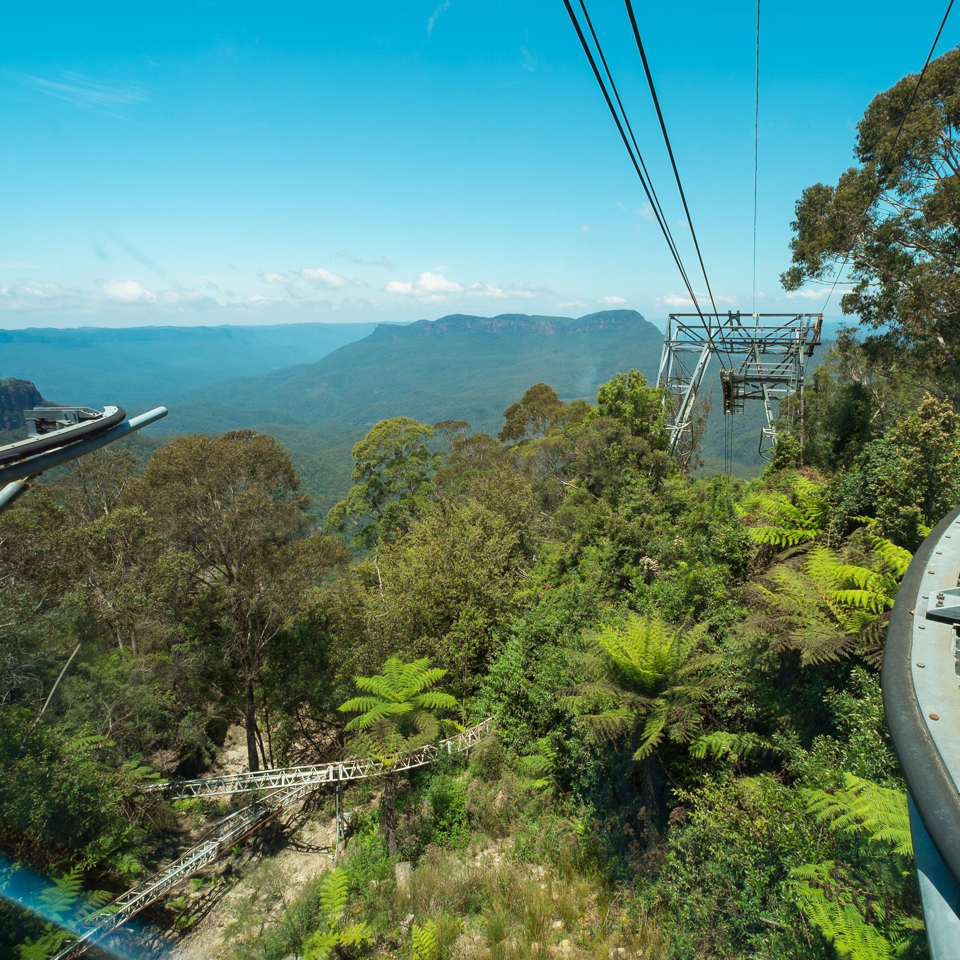View from the cable car at Scenic World in the Blue Mountains