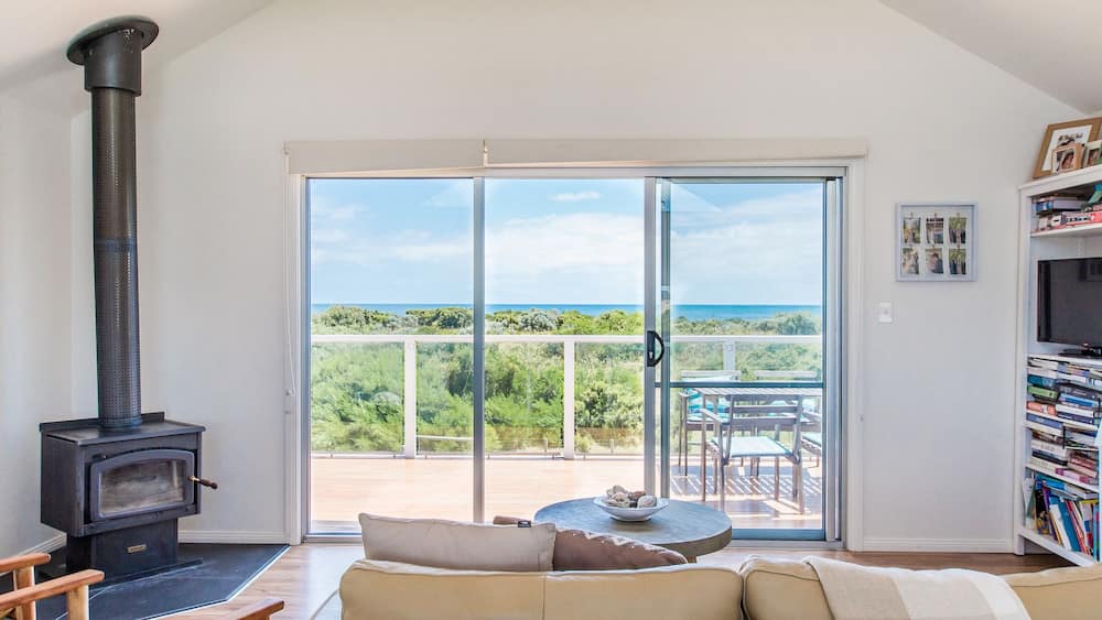 Ocean views from holiday home living room Robe, South Australia