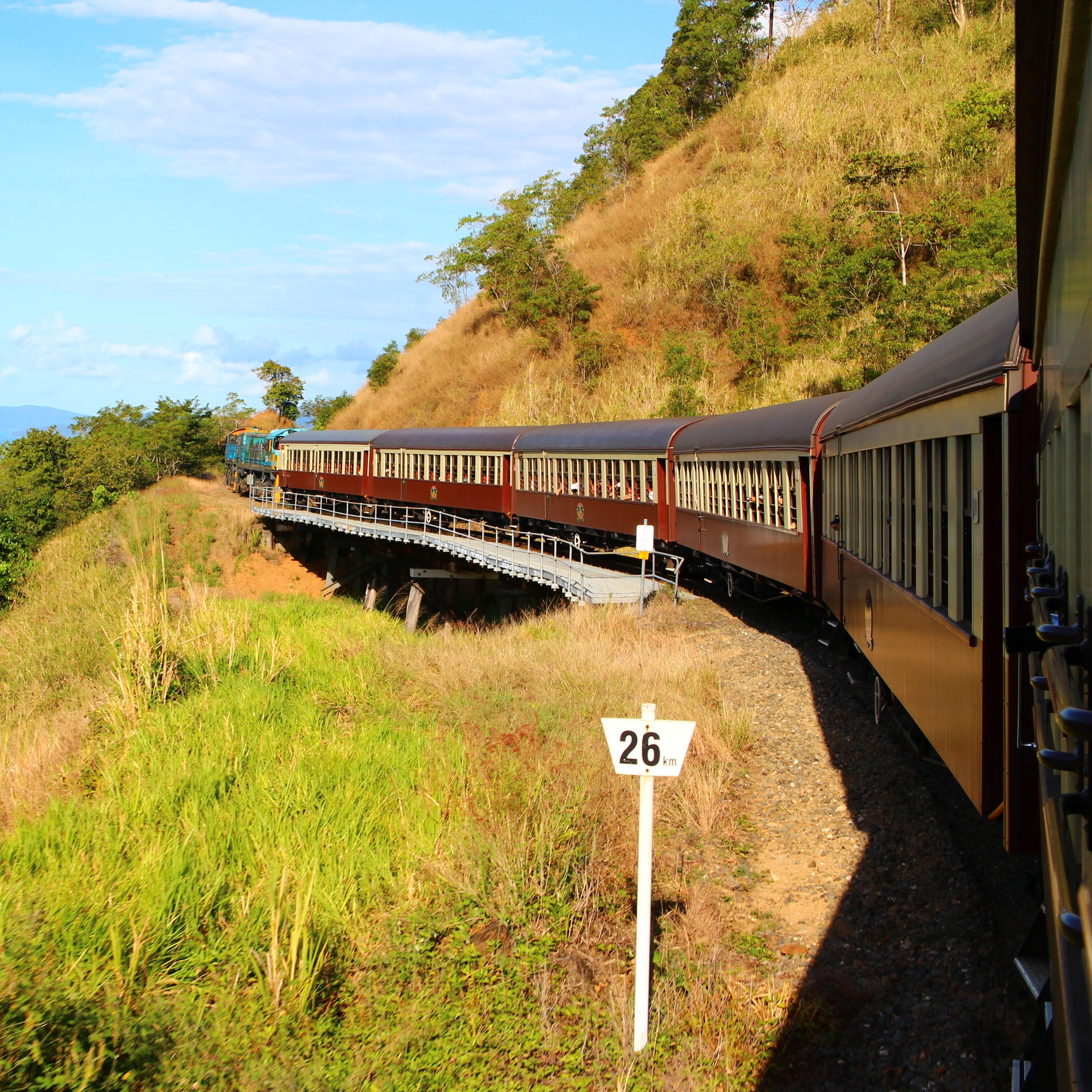 View to valley from back of Kuranda train near Cairns, Australia