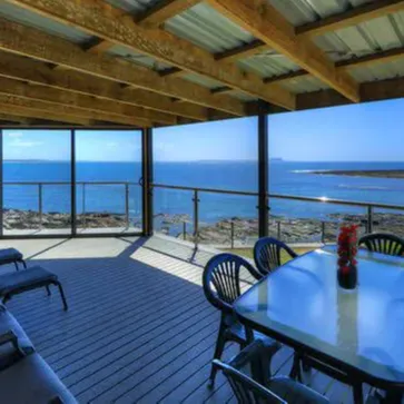 View of water from beachfront deck