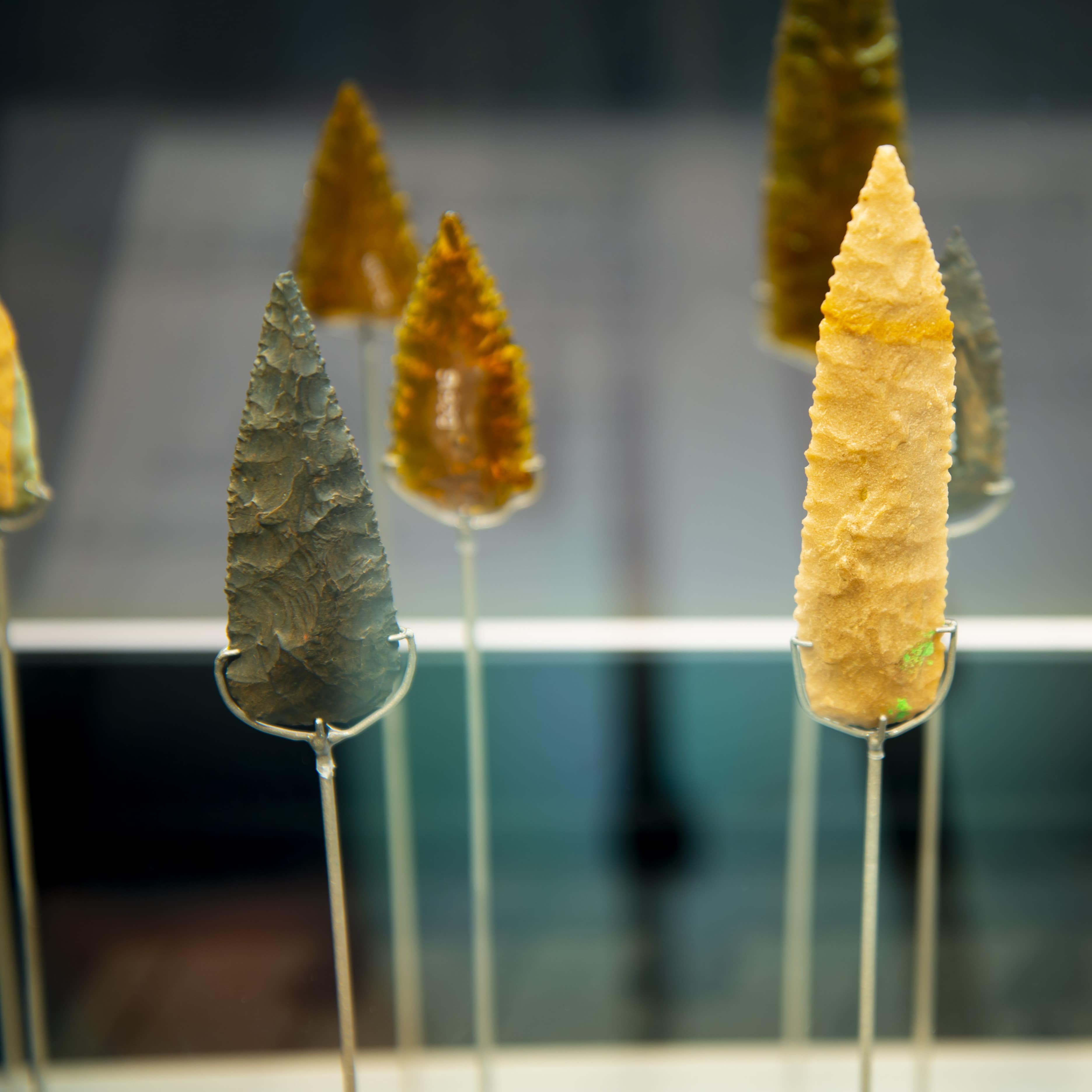 Colorful Aboriginal Australian stone spear points