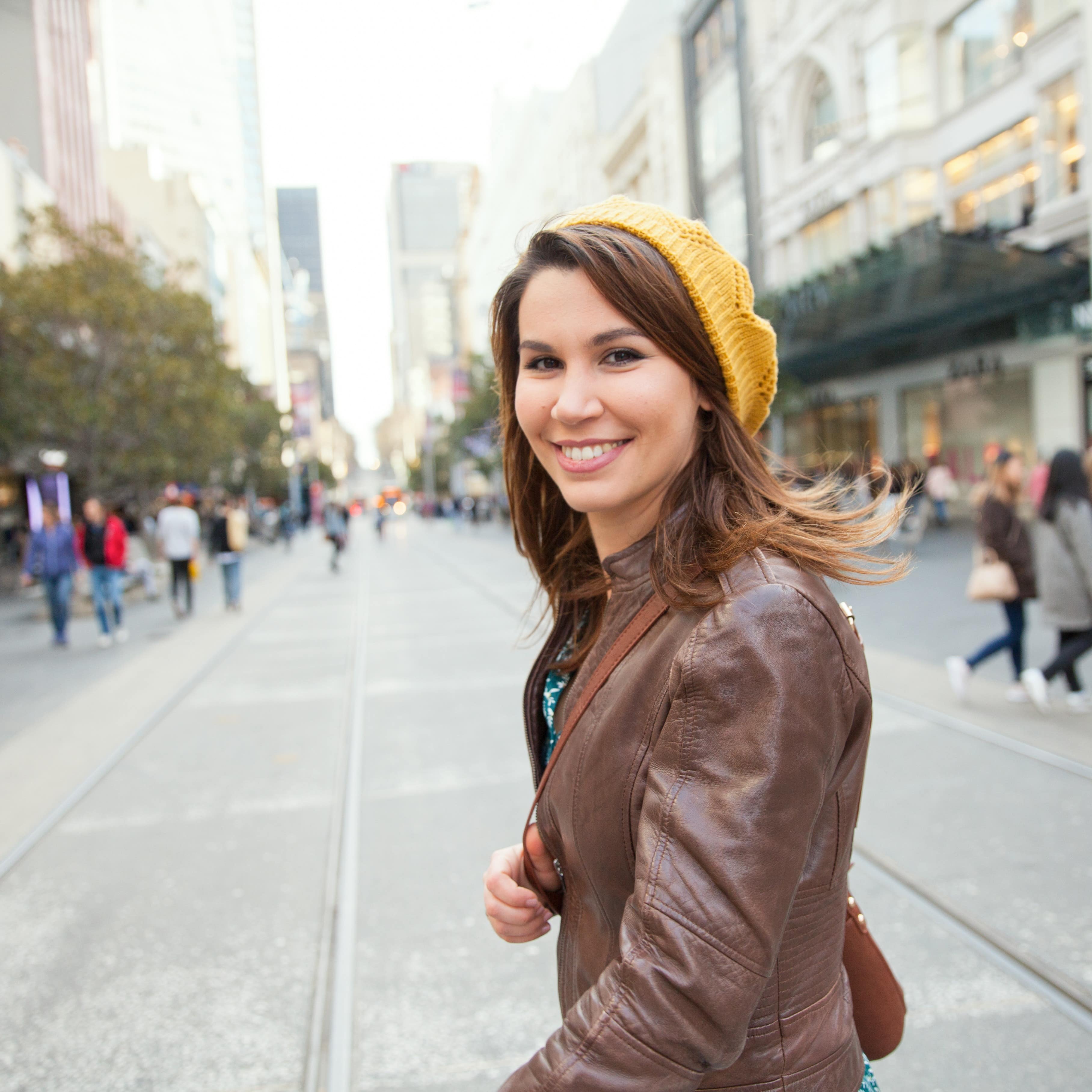 Woman shopping on Bourke Street
