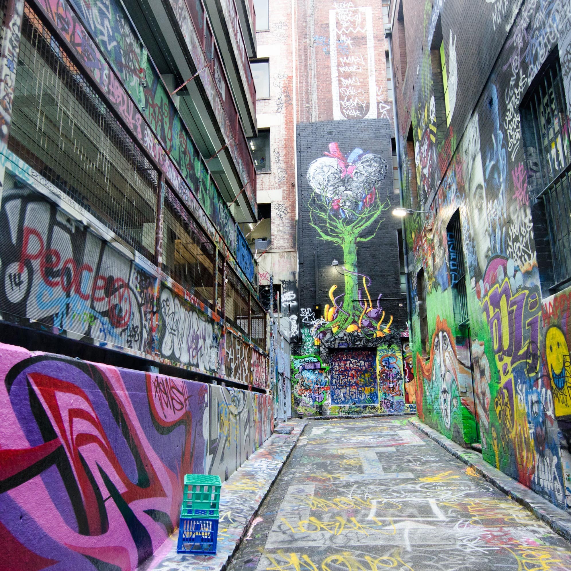 Colorful Hosier Lane, Melbourne, Australia